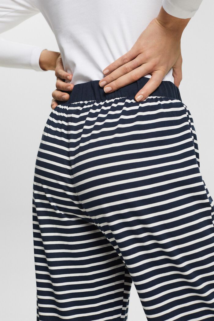 Spodnie od piżamy w paski, NAVY, detail image number 3
