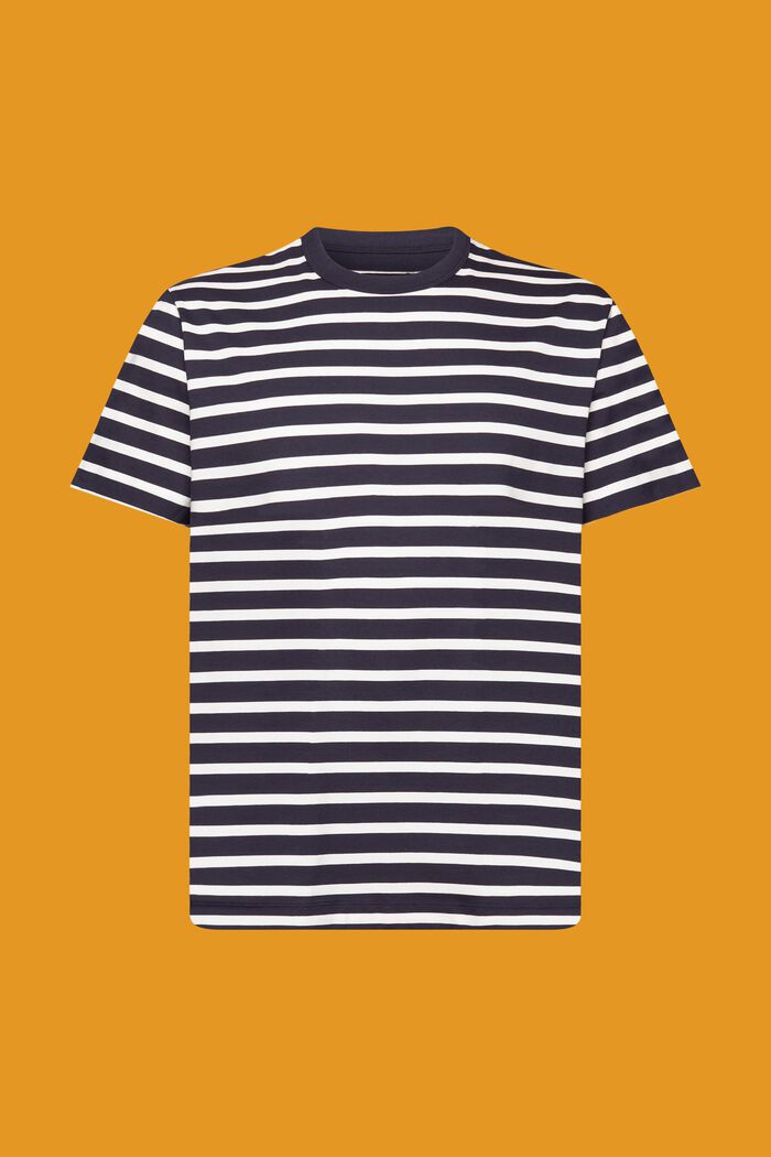 T-shirt w paski ze zrównoważonej bawełny, NAVY, detail image number 6