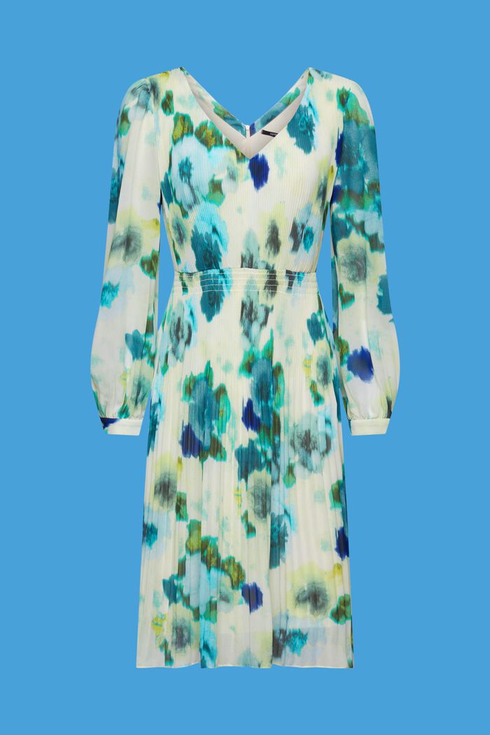 Sukienka mini z kwiatowym nadrukiem na całej powierzchni, CITRUS GREEN, detail image number 6