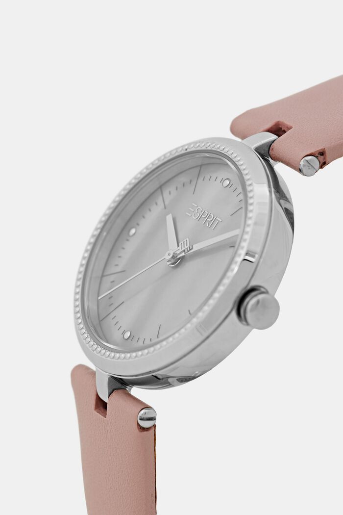 Zegarek ze skórzanym paskiem, PINK, detail image number 1
