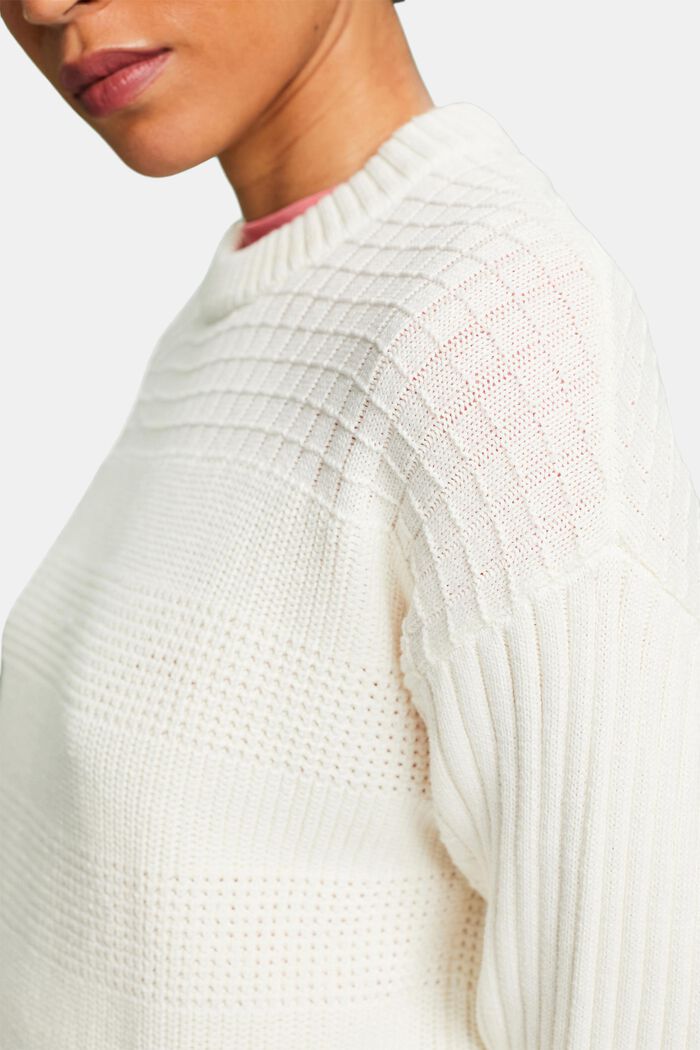 Fakturowany sweter z okrągłym dekoltem, ICE, detail image number 3