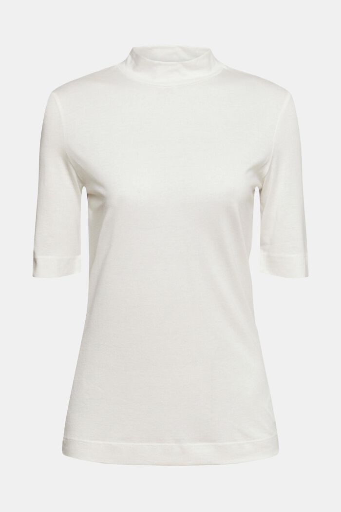 Z włóknem TENCEL™: T-shirt ze stójką, OFF WHITE, detail image number 6