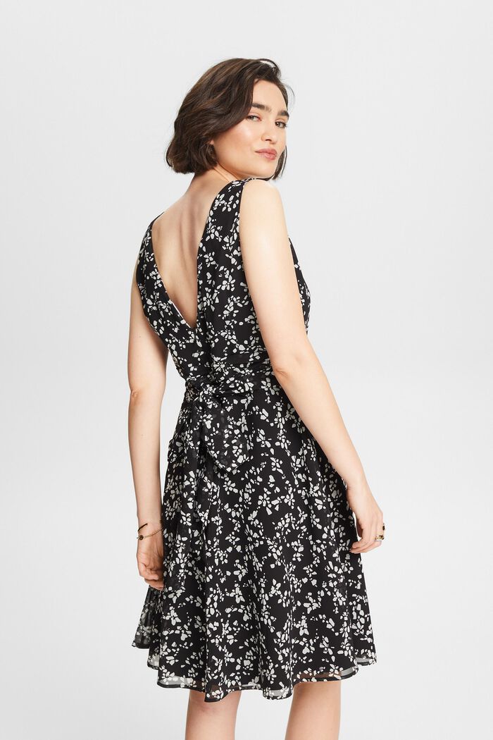 Sukienka z szyfonu z nadrukiem, BLACK, detail image number 2