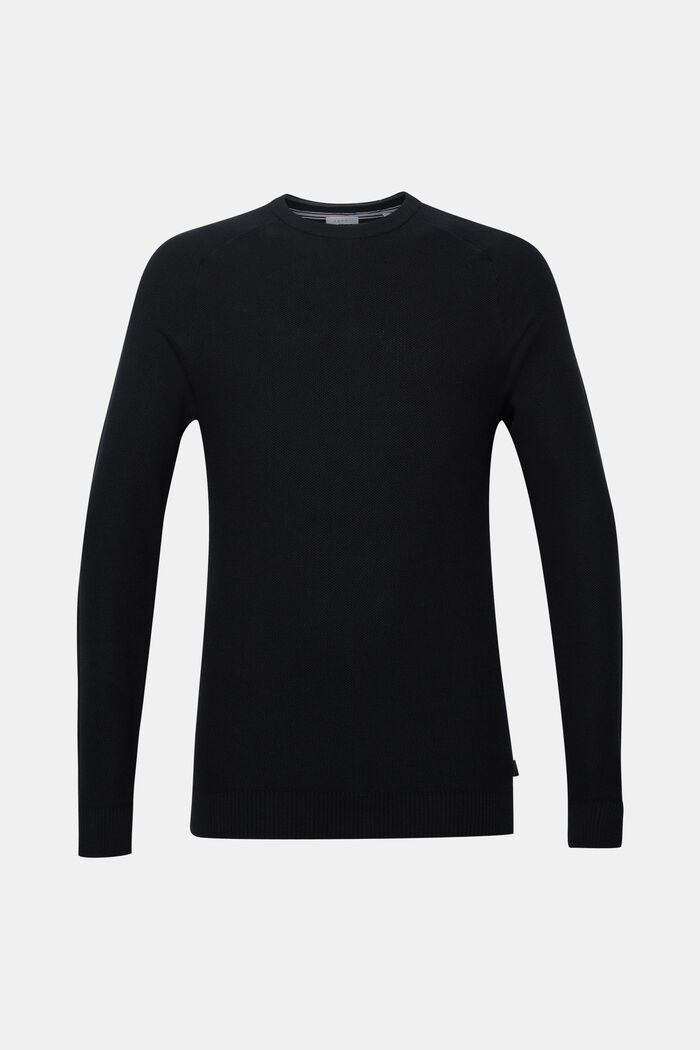 Sweter z piki, 100% bawełny, BLACK, detail image number 0