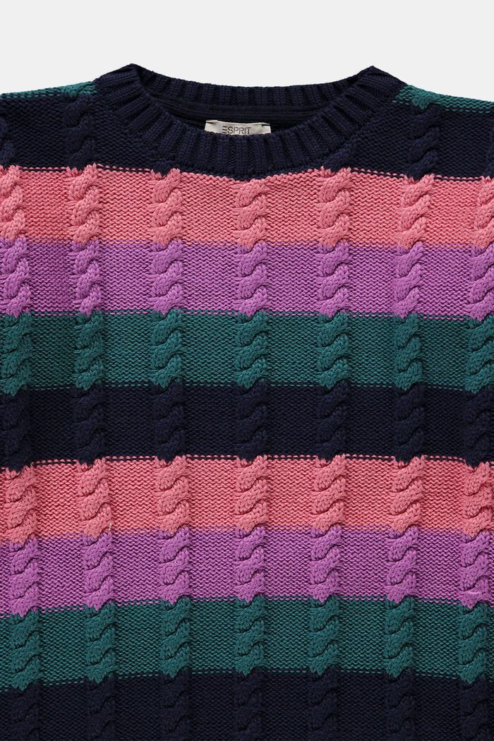 Sweter w warkocze, NAVY, detail image number 2
