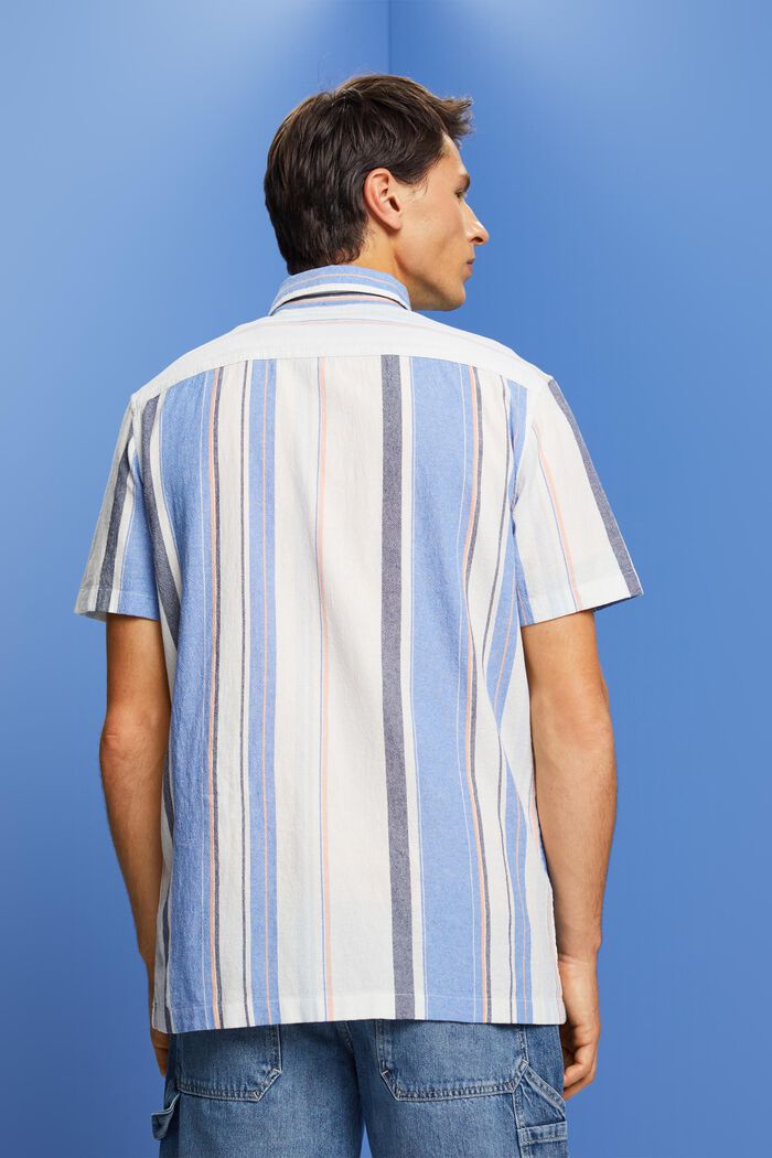 Koszula z krótkim rękawem w paski, 100% bawełny, BRIGHT BLUE, detail image number 3