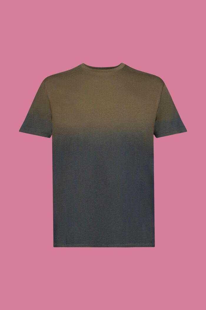 Dwukolorowy t-shirt w cieniowanym stylu, KHAKI GREEN, detail image number 6