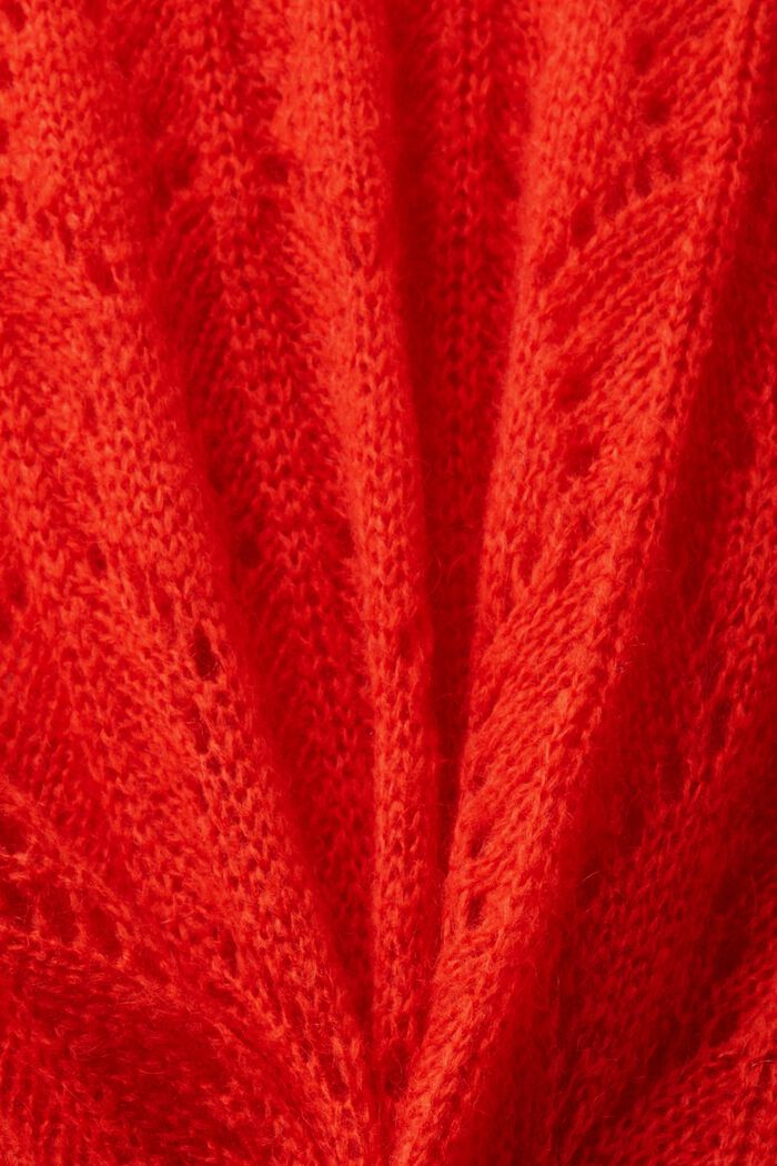 Sweter o luźnym splocie z mieszanki z wełną, RED, detail image number 5