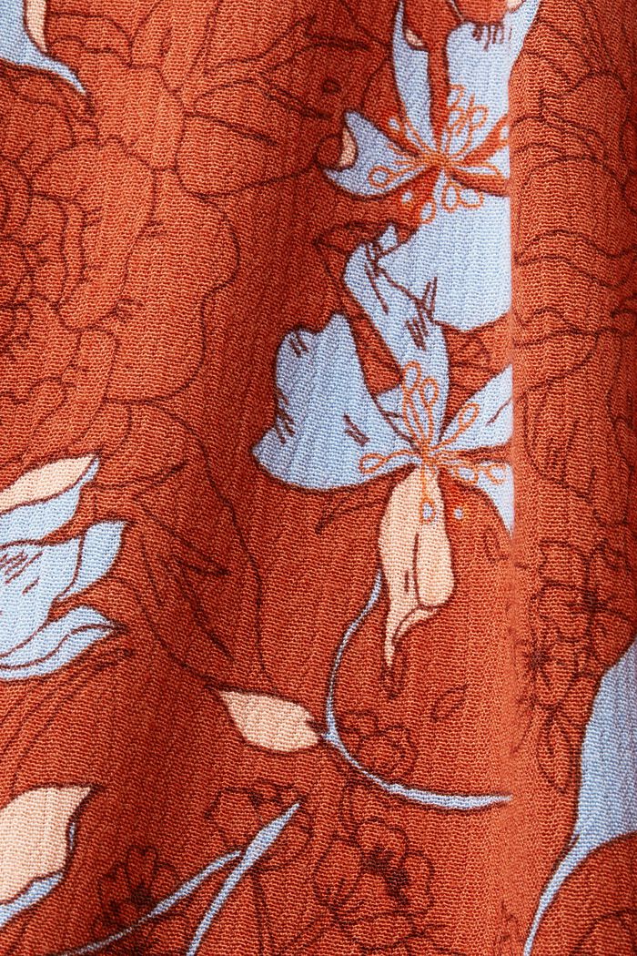 Sukienka midi z wzorem na całej powierzchni, CORAL ORANGE, detail image number 6
