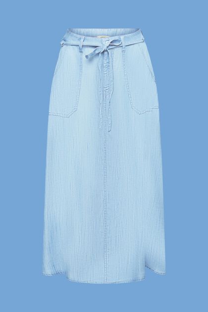 Z tkaniny TENCEL™: spódnica midi o wyglądzie dżinsu