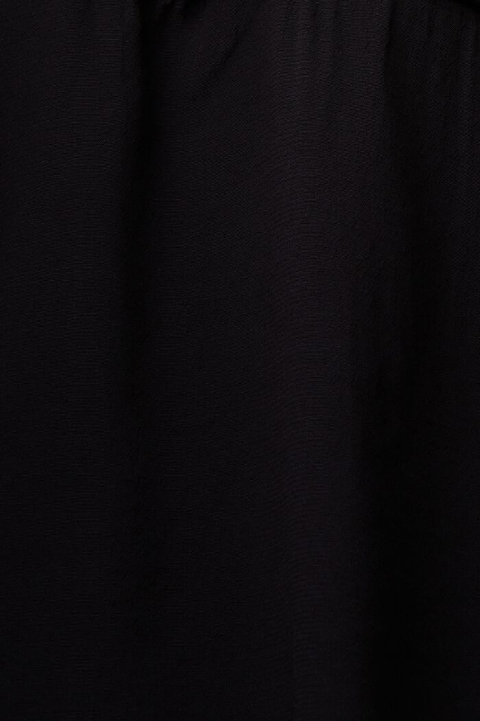 Bluzka z krepy z marszczonymi rękawami, BLACK, detail image number 5
