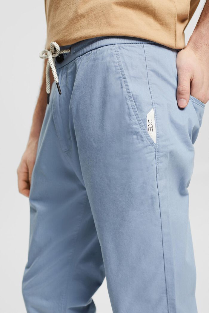 Cienkie spodnie chino ze ściąganym sznurkiem, BLUE, detail image number 0