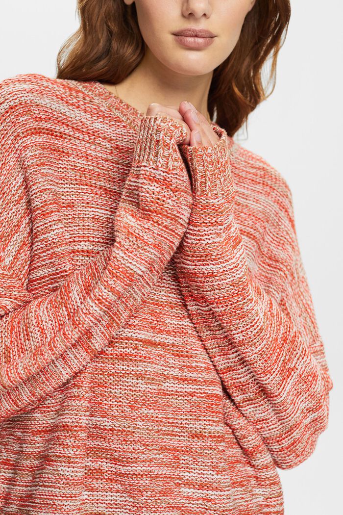 Sweter z okrągłym dekoltem, mieszanka z bawełną, CARAMEL, detail image number 2