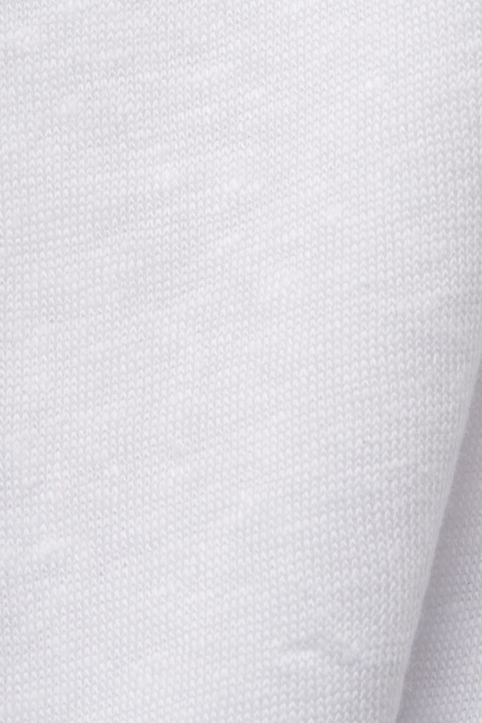 Lniany top na ramiączkach z bordiurą z szydełkowej koronki, WHITE, detail image number 5
