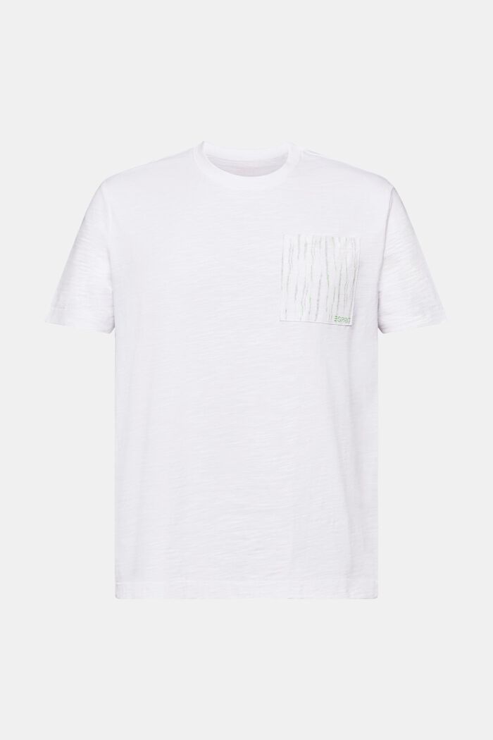 Bawełniany T-shirt z kieszonką z logo, WHITE, detail image number 6