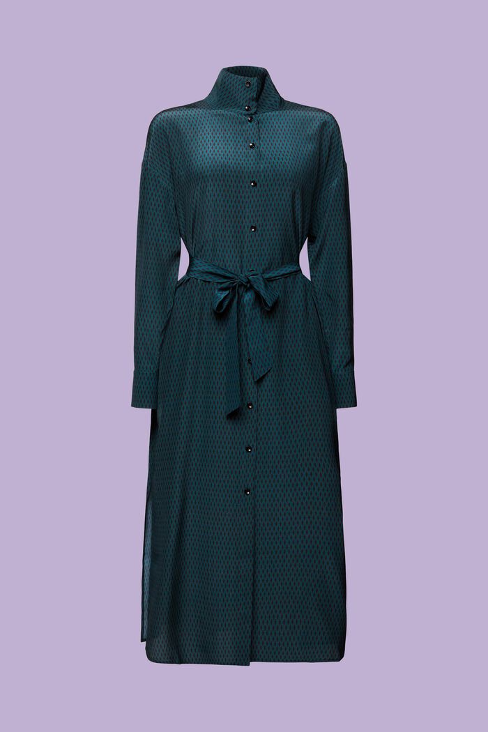 Jedwabna sukienka koszulowa, EMERALD GREEN, detail image number 6