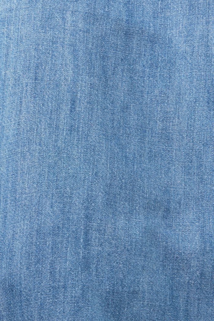 Dżinsowa bluzka koszulowa oversize, 100% bawełny, BLUE MEDIUM WASHED, detail image number 6