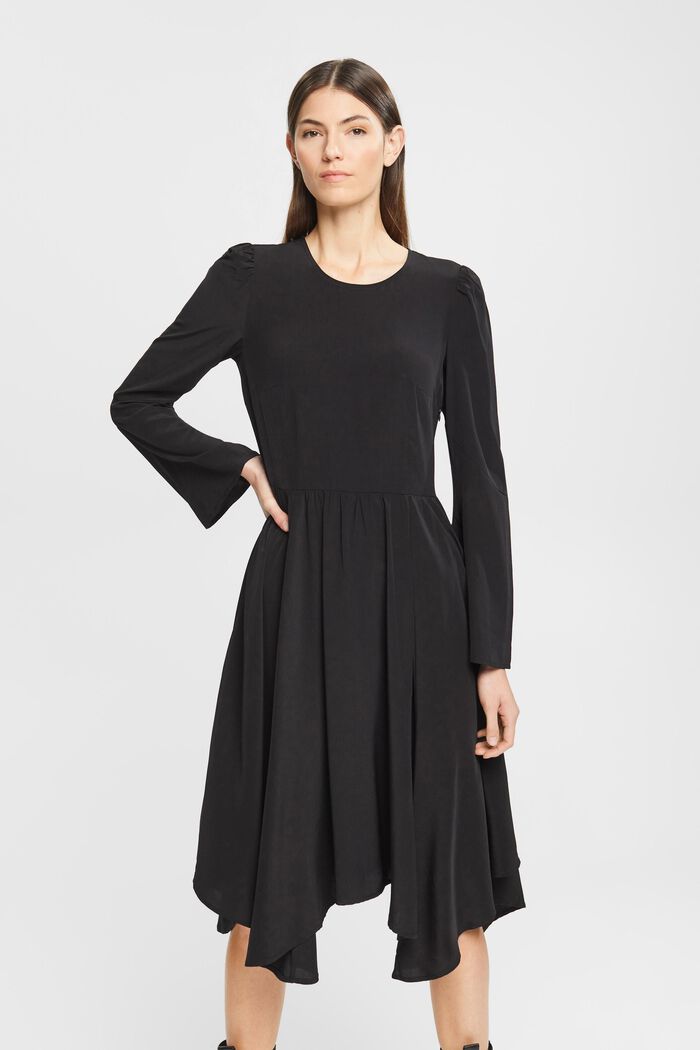 Sukienka midi z długim rękawem, BLACK, detail image number 0