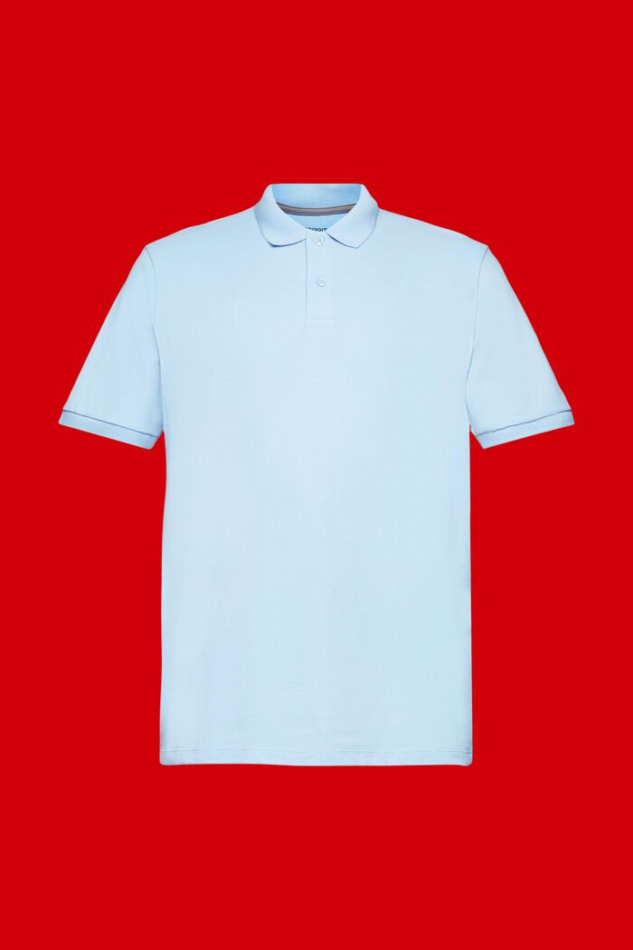 Koszulka polo z piki bawełnianej, slim fit, LIGHT BLUE, detail image number 6