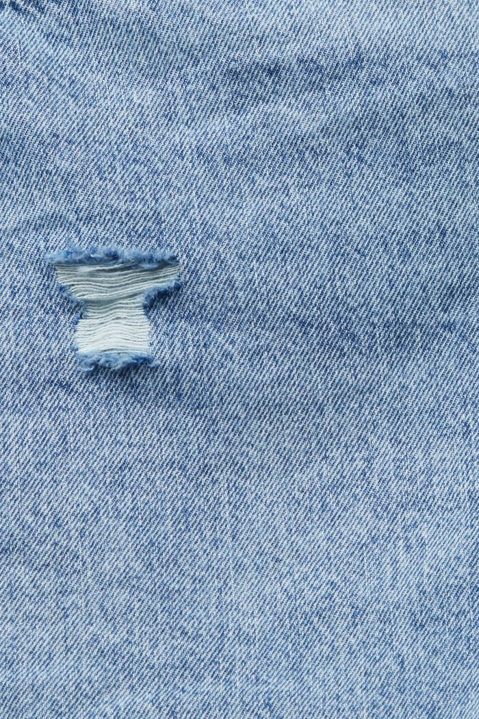 Dżinsowe szorty w stylu used, 100% bawełny, BLUE MEDIUM WASHED, detail image number 6