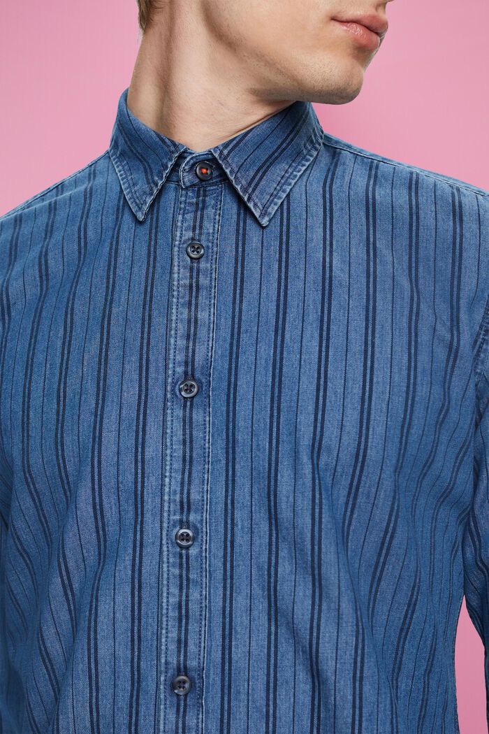 Dżinsowa koszula o fasonie slim fit z paskami, NAVY, detail image number 2