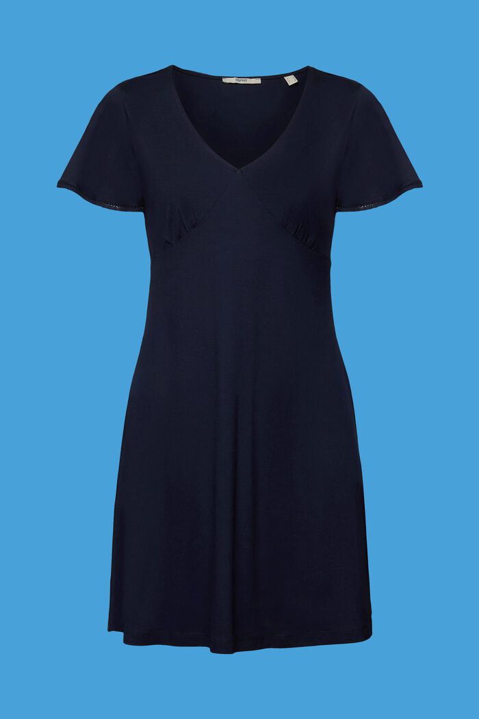 Sukienka z dżerseju z rozszerzanymi rękawami, NAVY, detail image number 6