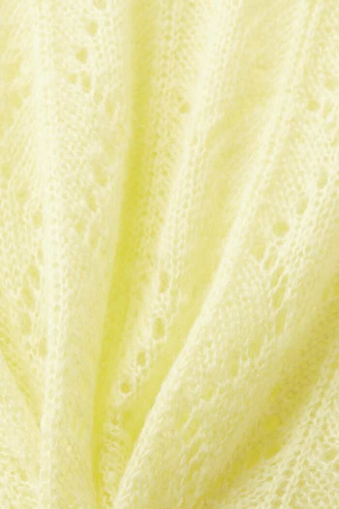 Sweter o luźnym splocie z mieszanki z wełną, LIME YELLOW, detail image number 5