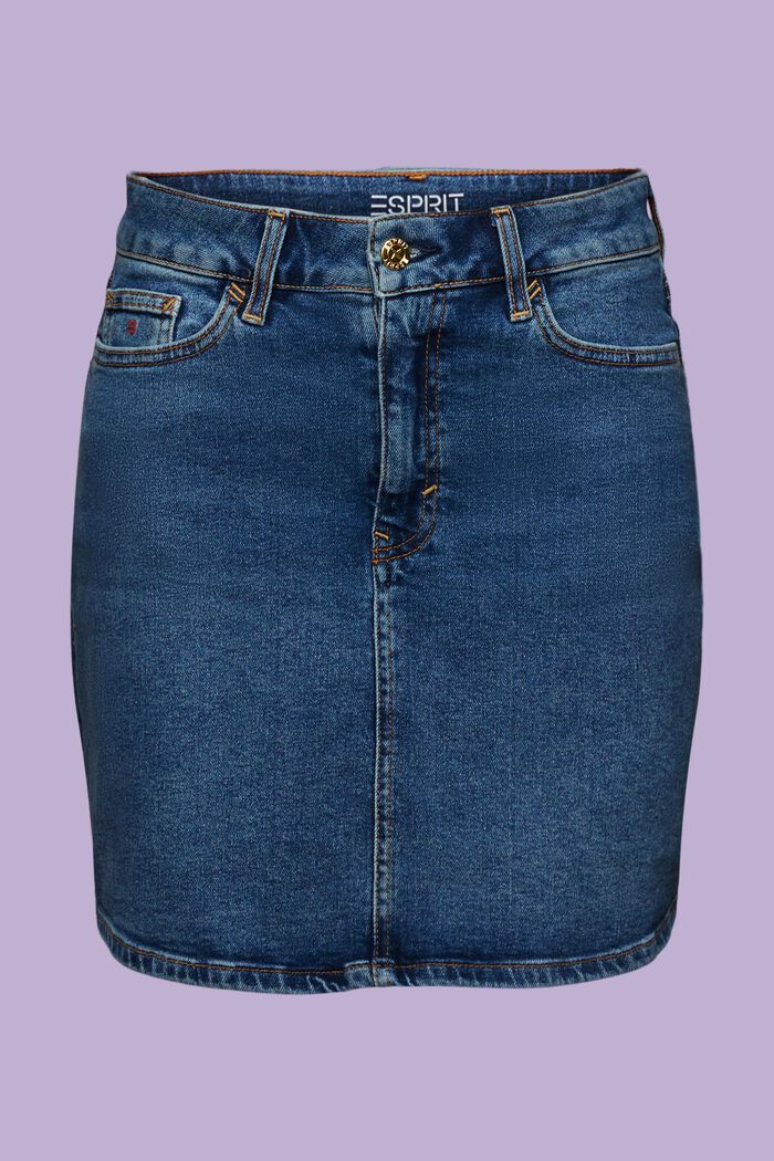 Dżinsowa spódnica mini ze strasem, BLUE MEDIUM WASHED, detail image number 7