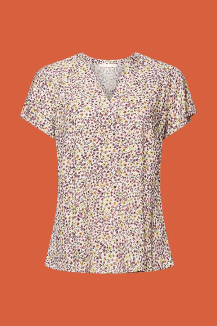 Wzorzysta bluzka, LENZING™ ECOVERO™, OFF WHITE, detail image number 6