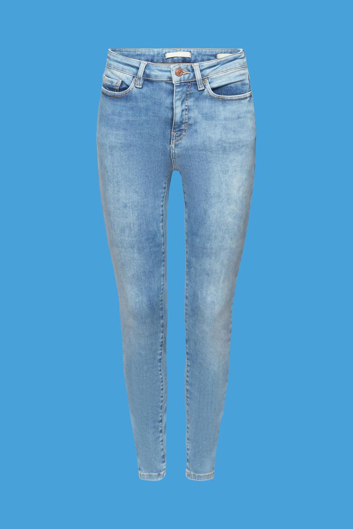 Elastyczne dżinsy skinny fit, BLUE LIGHT WASHED, detail image number 7