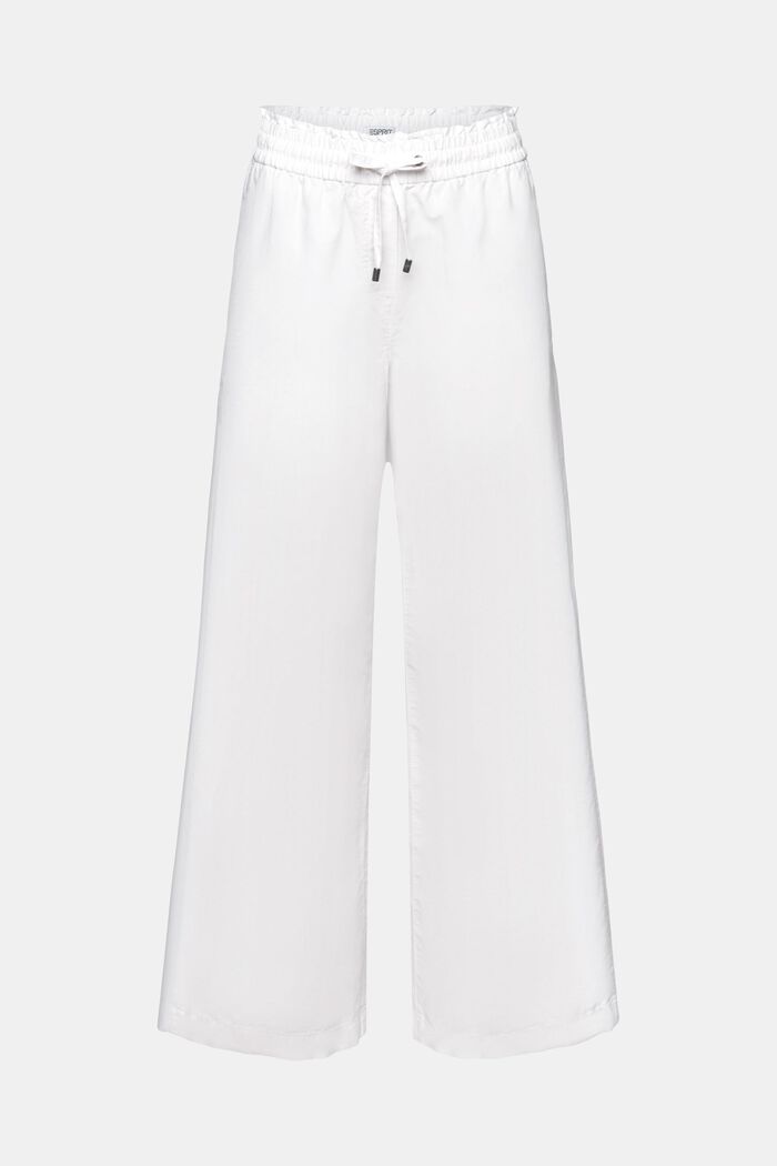 Spodnie z bawełny i lnu, WHITE, detail image number 7