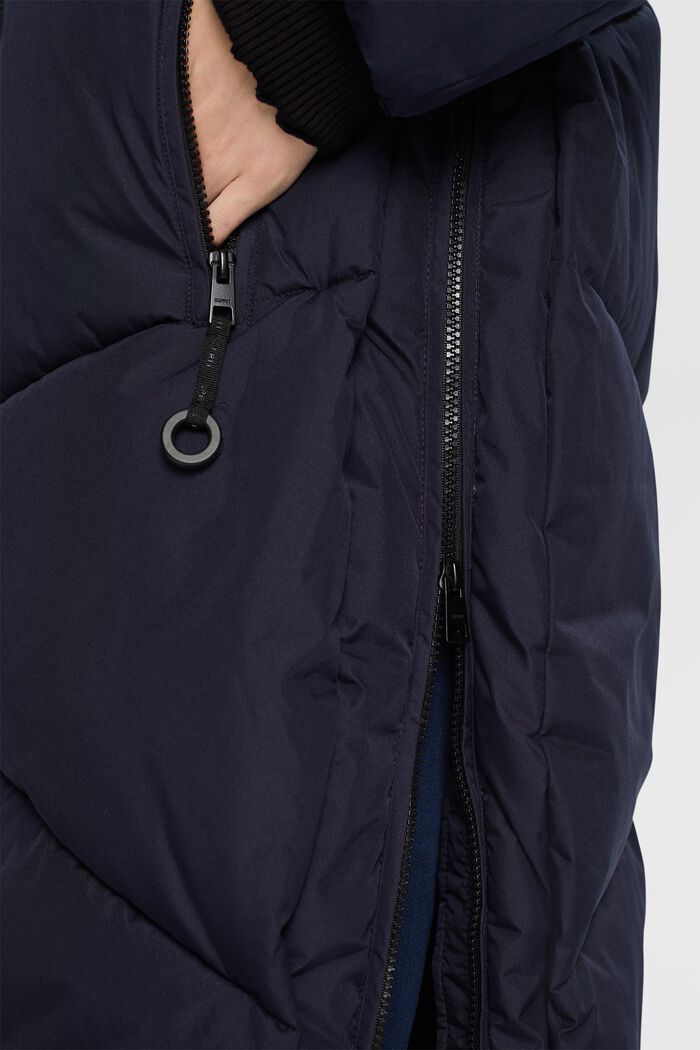 Pikowany płaszcz puffer z kapturem, NAVY, detail image number 2