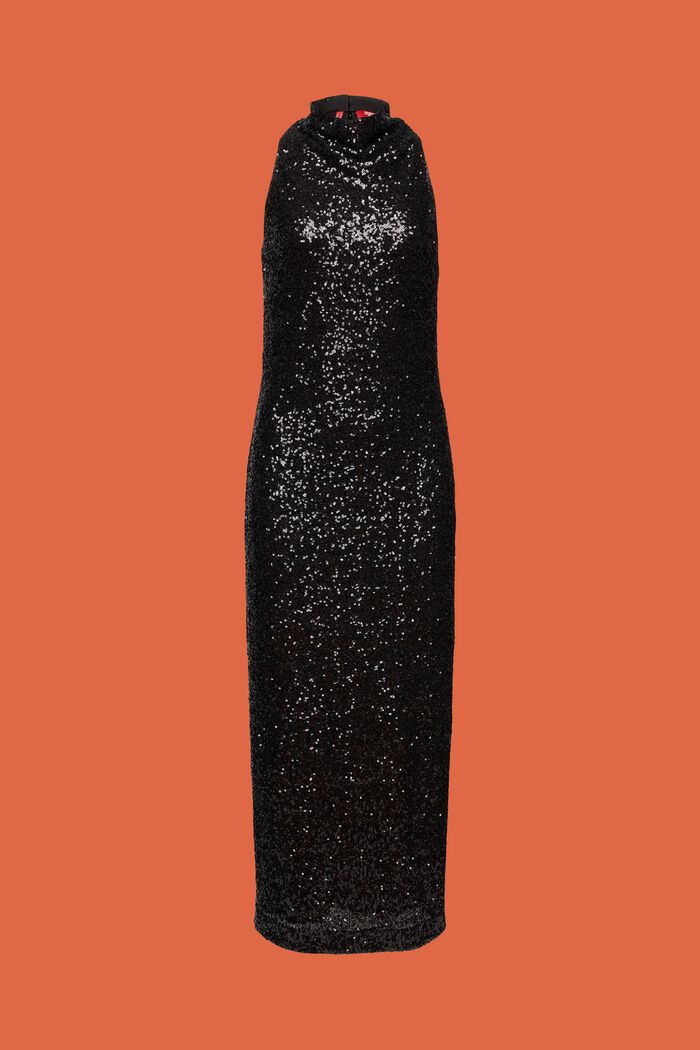 Sukienka maxi z cekinami, BLACK, detail image number 7