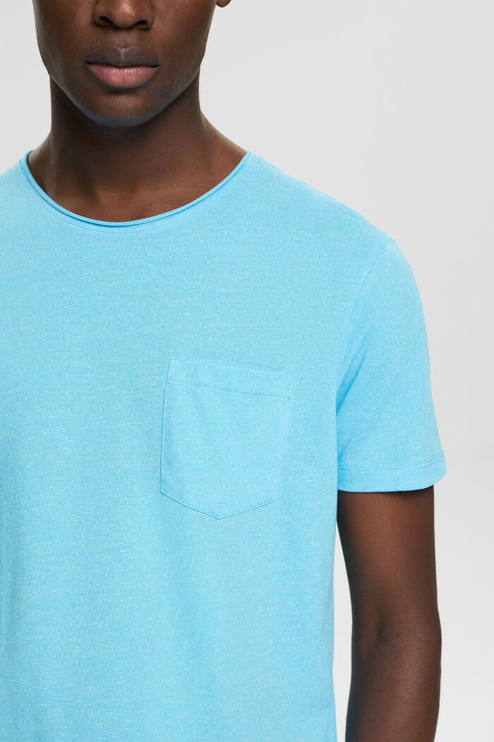 Z recyklingu: melanżowy T-shirt z jerseyu, TURQUOISE, detail image number 2