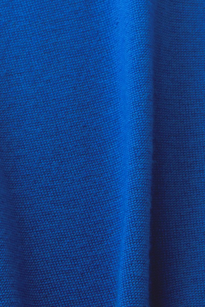 Sweter polo z wełny, BRIGHT BLUE, detail image number 5