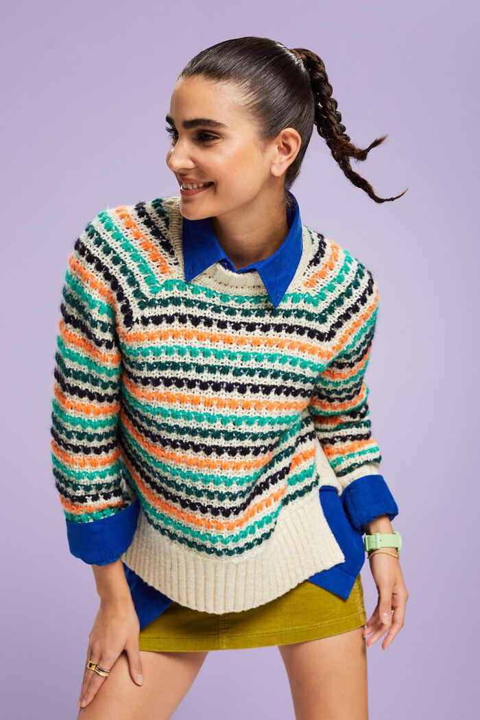 Sweter z mieszanki bawełny i wełny, ICE, detail image number 5