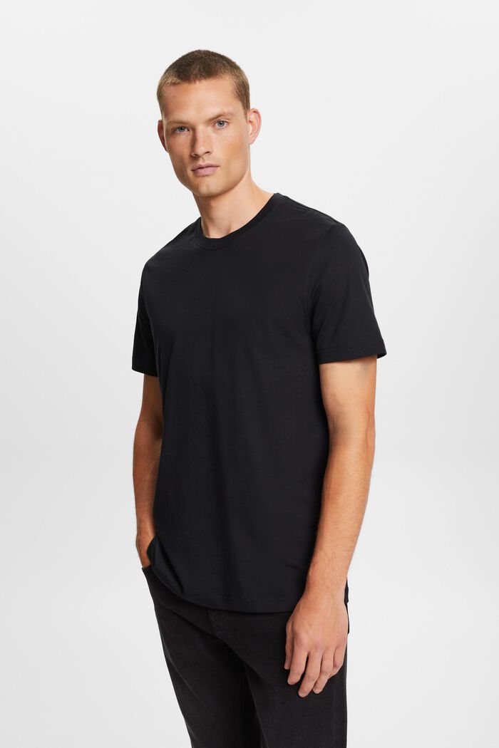 T-shirt z dżerseju z bawełny pima, BLACK, detail image number 0