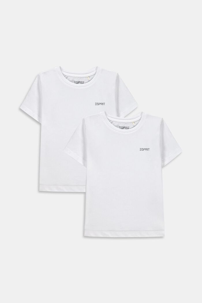 T-shirty ze 100% bawełny, dwupak, WHITE, detail image number 0