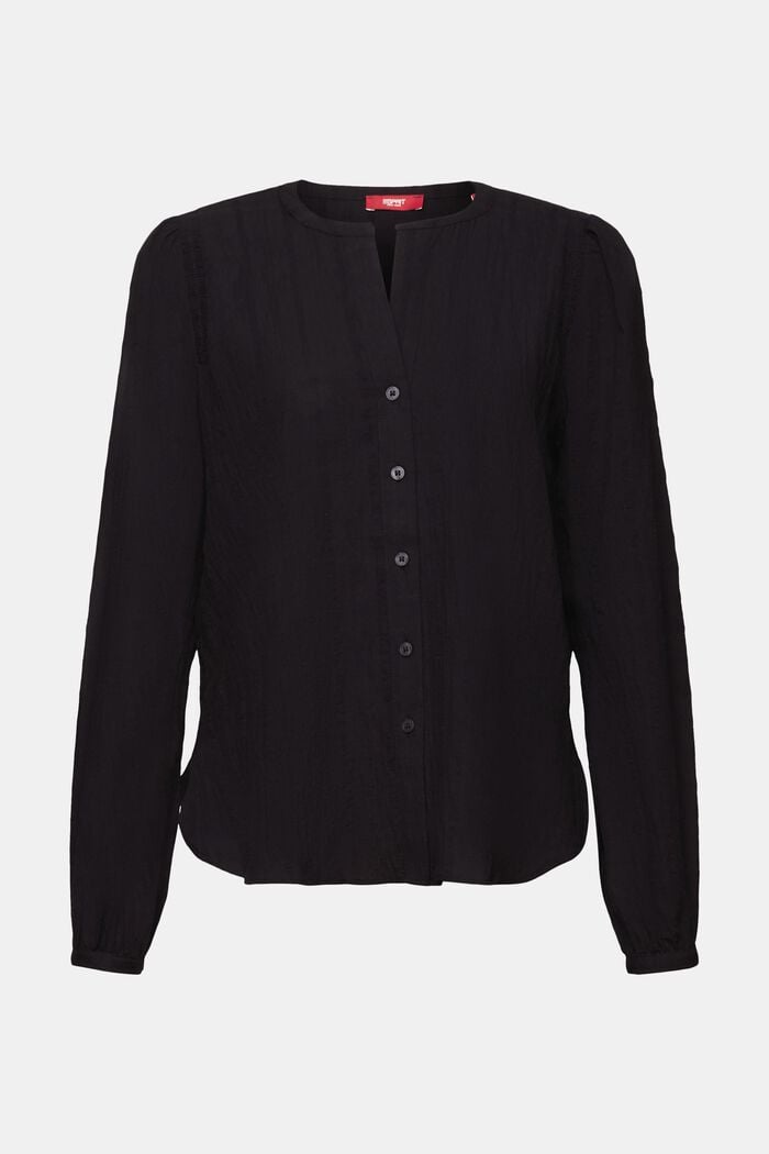 Fakturowana bluzka z bawełny, BLACK, detail image number 6