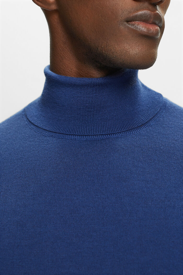 Sweter z półgolfem z wełny merynosowej, INK, detail image number 2