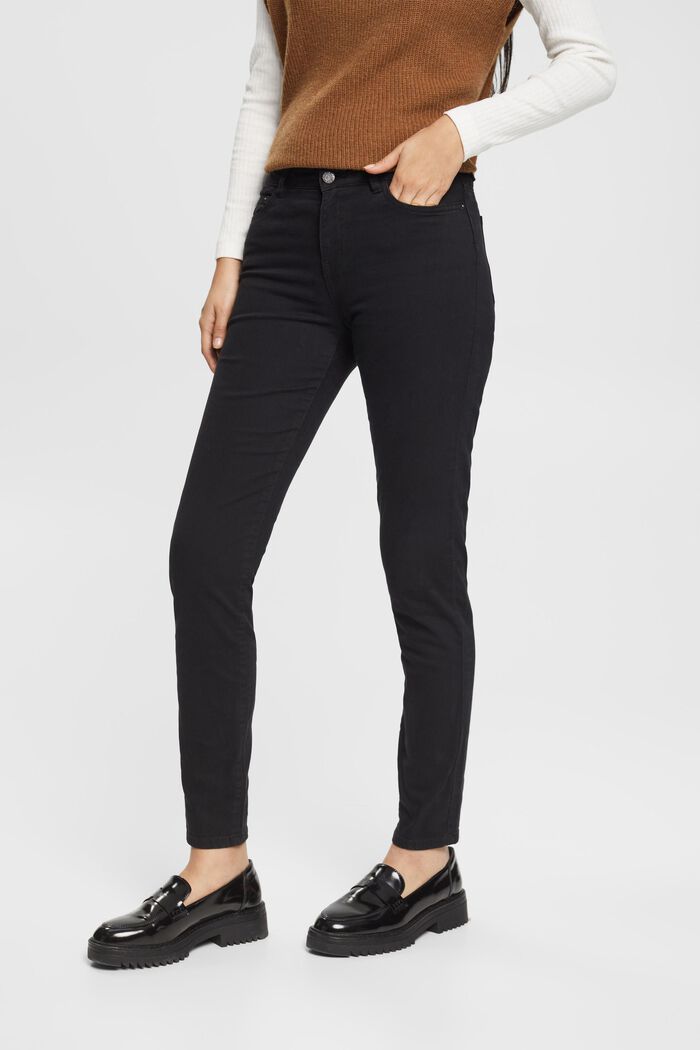 Spodnie o średnim stanie, fason skinny fit, BLACK, detail image number 0