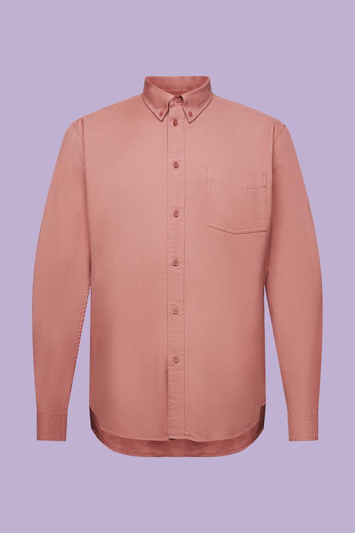 Koszula z diagonalu, fason regular fit, DARK OLD PINK, detail image number 6