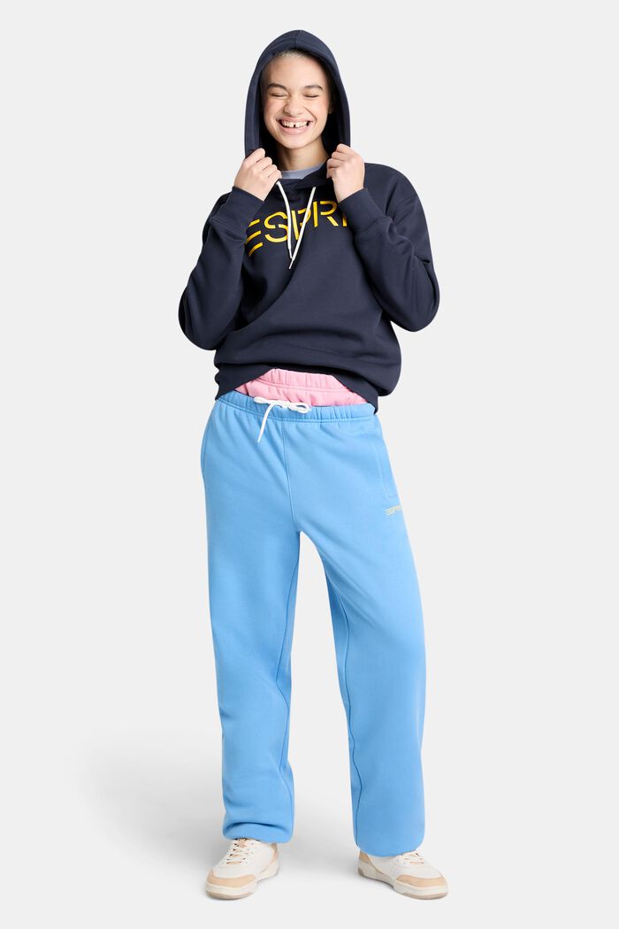 Bluza z kapturem z polaru z logo, unisex, NAVY, detail image number 4