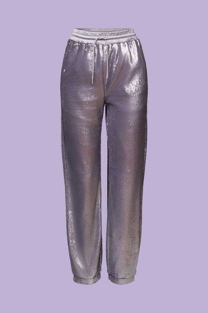 Satynowe spodnie z cekinami, LAVENDER, detail image number 7