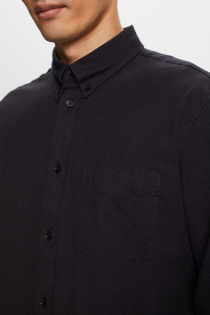 Koszula z diagonalu, fason regular fit, BLACK, detail image number 2
