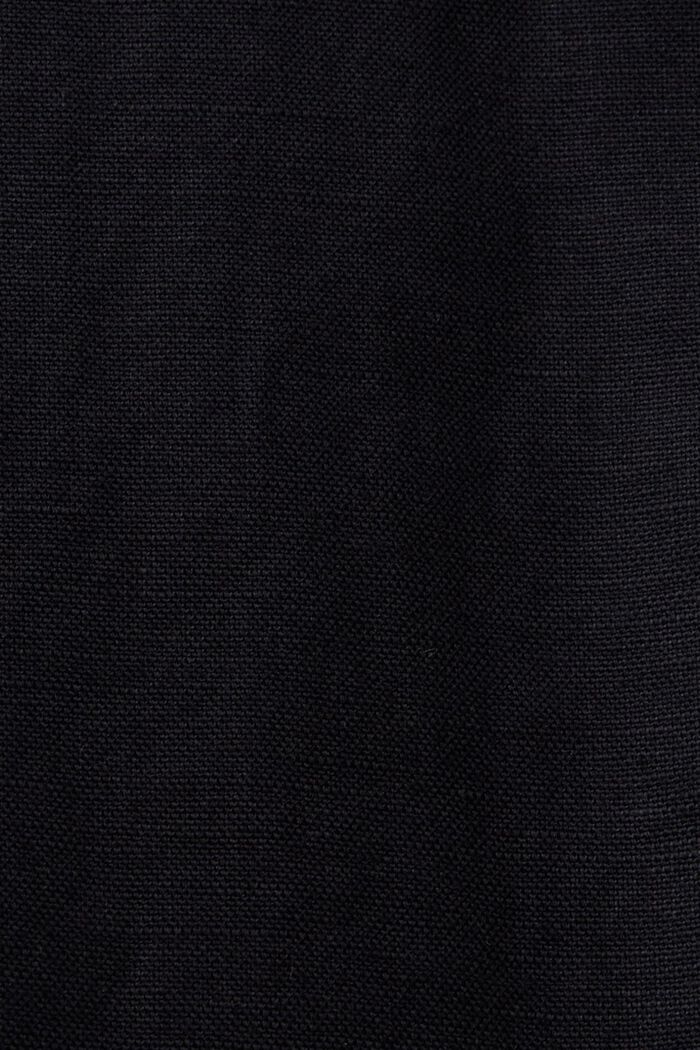 Kuloty z wiązanym paskiem z lnu i bawełny, BLACK, detail image number 6