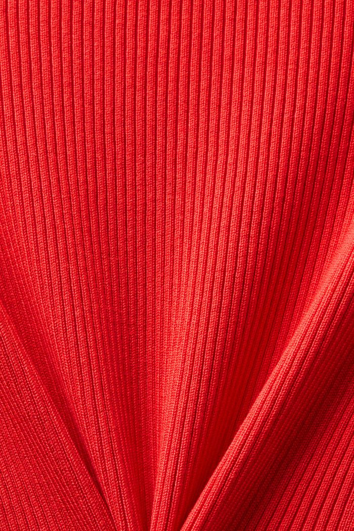 Sukienka midi z prążkowanej dzianiny, RED, detail image number 6