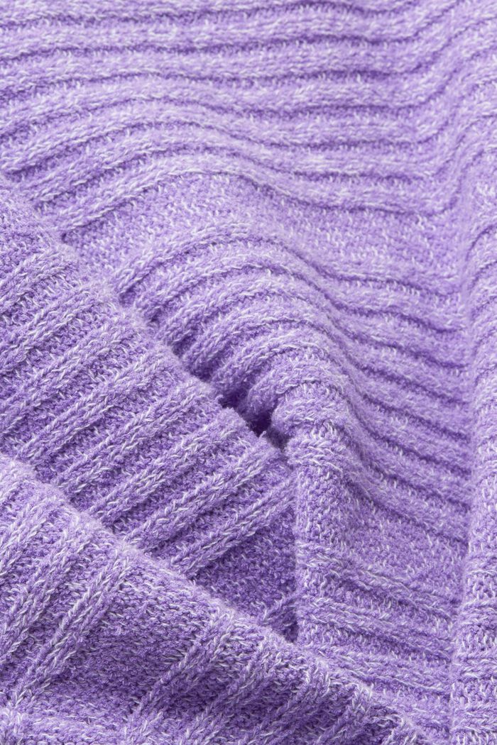 Fakturalny sweter z krótkim rękawem, PURPLE, detail image number 5