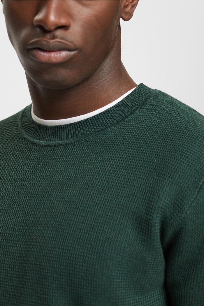 Sweter w paski, DARK TEAL GREEN, detail image number 0