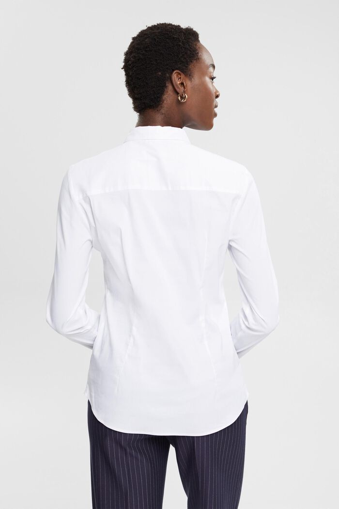 Bluzka koszulowa z mieszanki bawełnianej, WHITE, detail image number 4